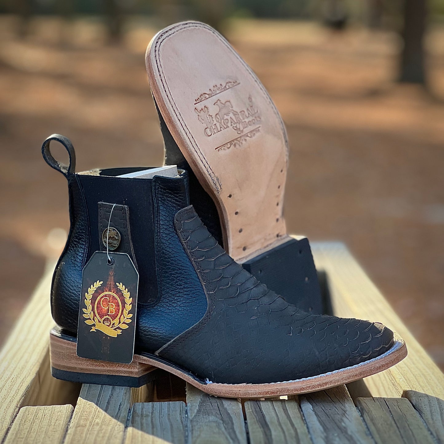 Botin Cafe Inmitacion Piel De Python