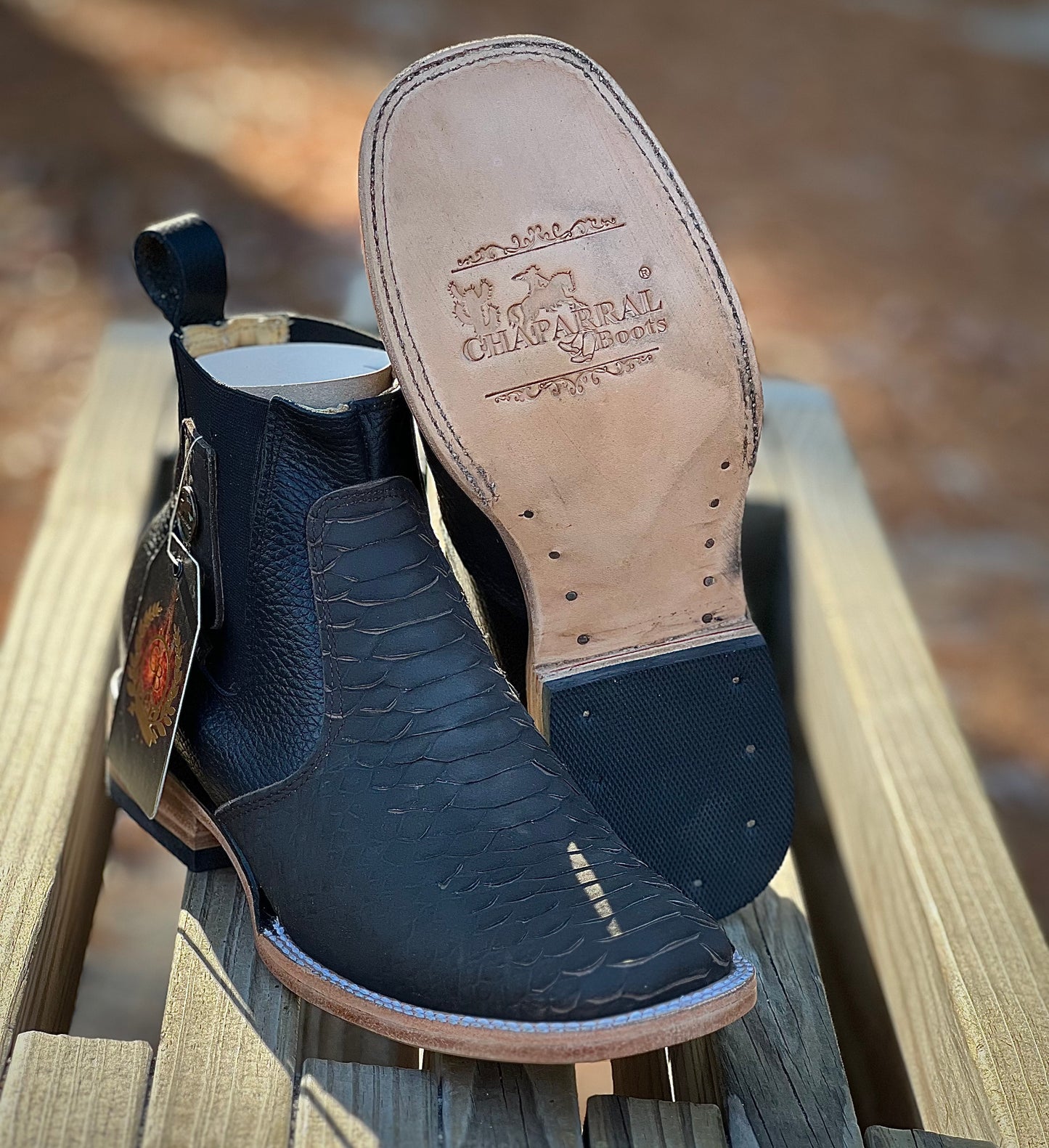 Botin Cafe Inmitacion Piel De Python