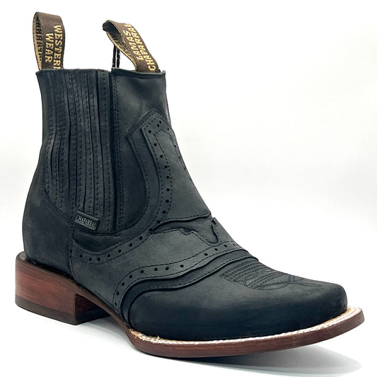 Botin Torito Negro Suela de Vaqueta