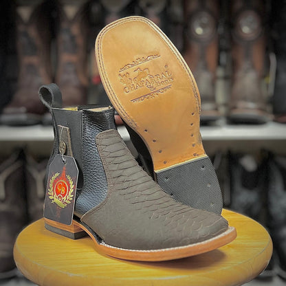 Botin Cafe Inmitacion Piel De Python